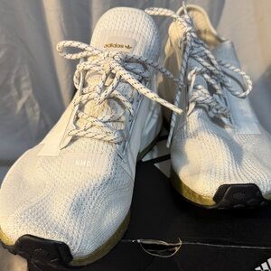 Adidas NMD White and Gold Sneakers
